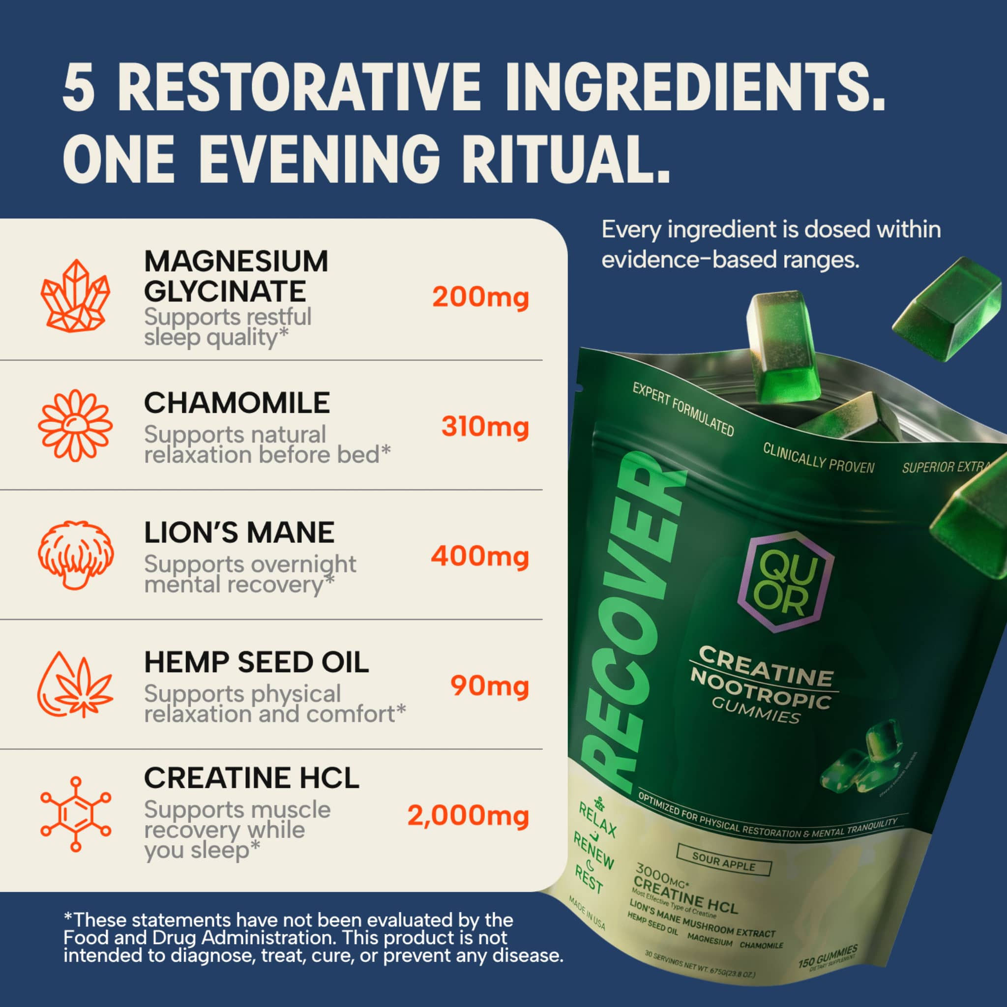 QUOR RECOVER: Sleep Gummies